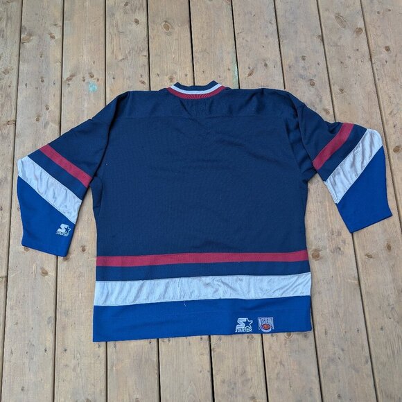 Vintage Starter Vancouver Canucks NHL Hockey Jersey Large L Blue Red White - Picture 2 of 13